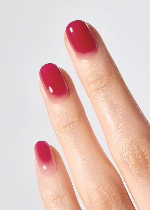 ohora Semi Cured Gel Nail Strips (N Hibiscus Jelly) - Works with Any Nail Lamps, Salon-Quality, Long Lasting, Easy to Apply & Remove - Includes 2 Prep Pads, Nail File & Wooden Stick