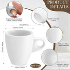 Reallnaive 16 Pcs 1.7 oz Porcelain Espresso Cup Set White Tiny Ceramic Coffee & - Image 2