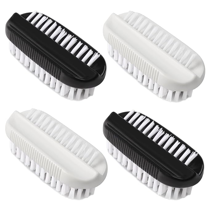 4pcs Nail Brush for Cleaning Fingernails, Nail Brushes for Cleaning, Two Sided Nails Scrubber Brush for Men Women Fingernail Clean Up Brushes