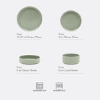 Gibson Elite Deerfield 16-Piece Stoneware Dinnerware Set – Matte Green - Image 2