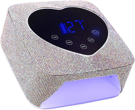 Hongfa Cordless Gel Nail Lamp, Rechargeable UV LED Nail Dryer for Gel Polish with LCD Display, Auto Sensor and 5 Timer Settings Professional Gel Curing Light for All Gel Nail Polish, Manicure Tools