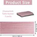 Cheesecloth Table Runner 2 Pack Sage Green and Dusty Pink, Boho Gauze Table - Image 3