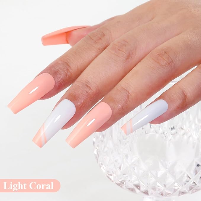 Imtiti Coral Gel Nail Polish, Light Coral Orange Gel Polish High Gloss Soak Off UV LED Spring Summer Art Manicure Salon DIY Design 10ML