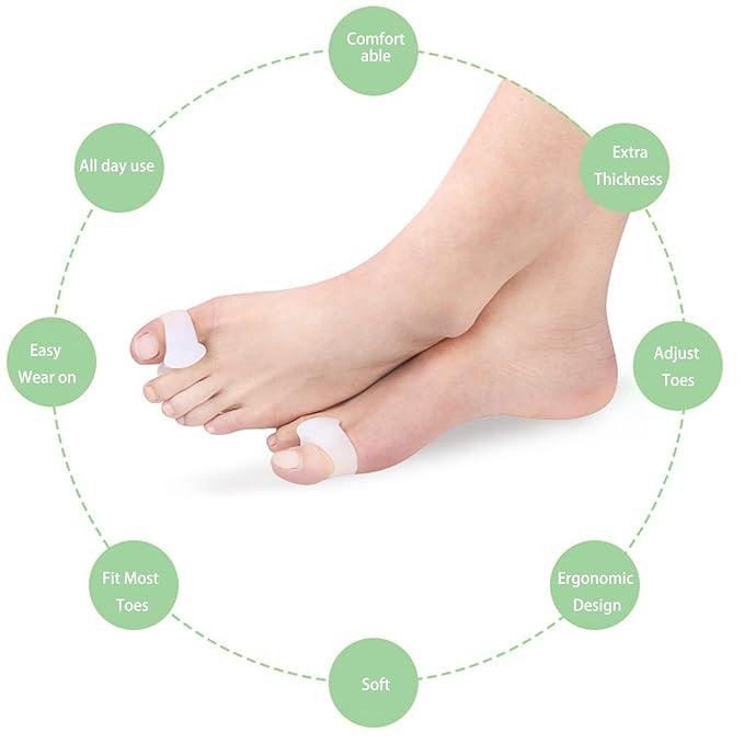 12pcs Gel Toe Spacers, Toe Separators to Correct Your Toes, Toe Support Big Toe Spacers for Overlapping Toes Bunions Hammer Toe Relaxation Restore Toes to Their Original Shape