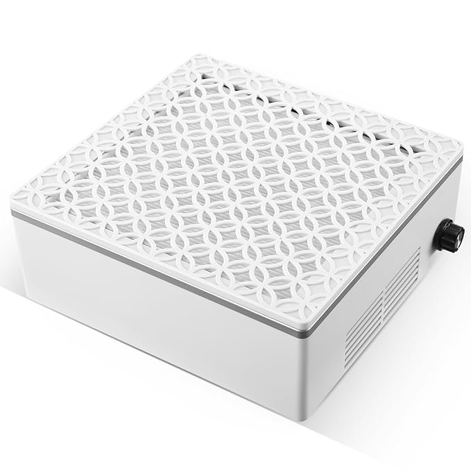 Nail Dust Collector Dust Collector Machine Reusable Filter & Powerful 120W (White, Fixed Speed Version)