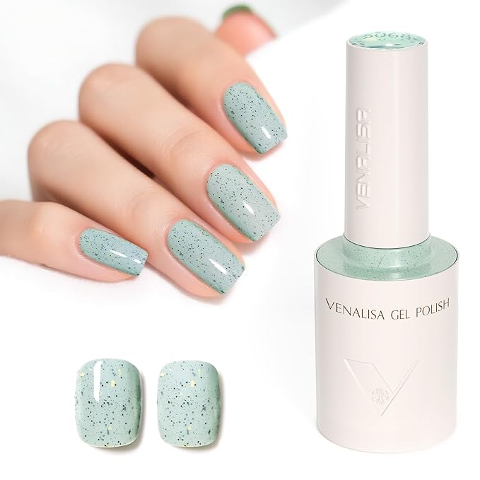 VENALISA Eggshell Green Glitter Gel Nail Polish 1 Pcs 10ML Soak Off Salon Manicure DIY at Home Nail Art For Girls Women