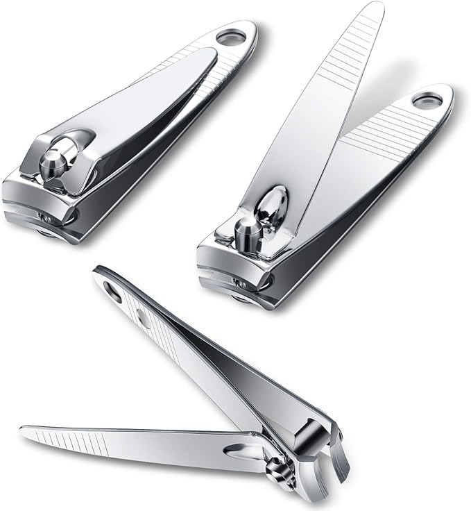 32 Pieces Stainless Steel Fingernail Nail Clipper Bulk Silver Portable Toenail Clippers Cutter Set