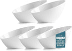 5 Pack White Angled Plastic Serving Bowl Disposable by PoshSetting