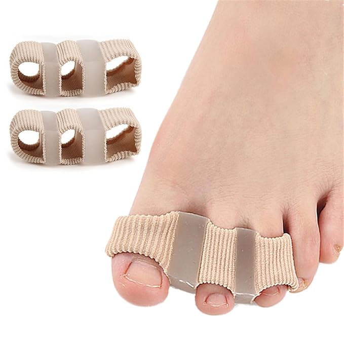 Toe Separators Toe Spacers, Bunion Corrector Hammer Toe Straighteners, Gel Toe Spreaders Toe Cushion Sleeves, for Toe Alignment, Crooked Overlapping Toes, Hallux Valgus Plantar Fasciitis (3 Holes)