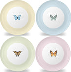 4 Set 10 Inch Butterfly Melamine Plates Spring Butterfly Dinnerware Set by Afniimyapt