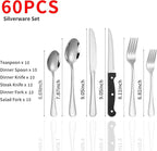 60-Piece Silverware Set with Steak Knives Stainless Steel Flatware Set - Image 2