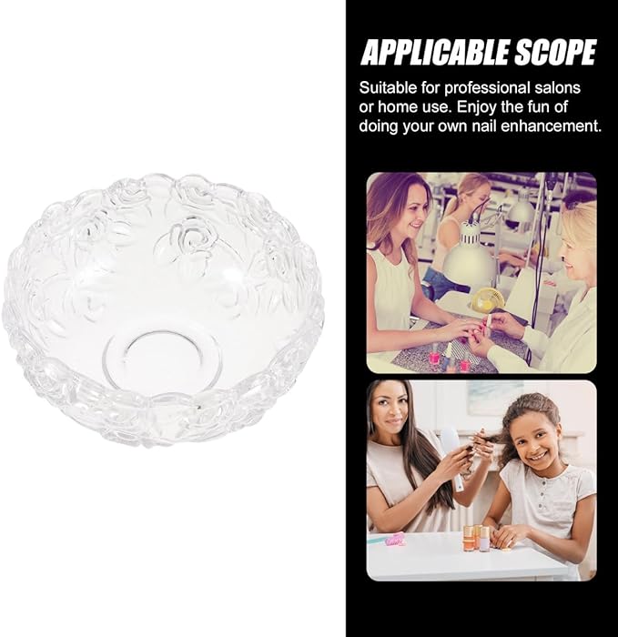 Housoutil Glass Nail Soaking Bowl, Manicure Soaking Bowl for Fingernail Toenail Caring Polish Removal, 12.5x12.5cm
