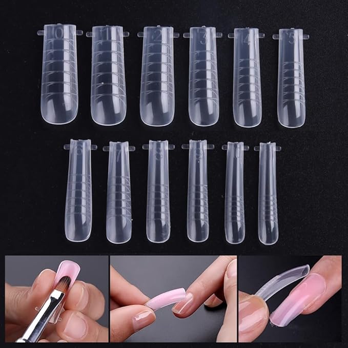 Poly Gel Nail Kit, 3 Colors White Nude Pink with Slip Solution Dual Nail Forms Dual-Ended Brush, Builder Gel Enhancement Starter Kit for Manicure DIY Salon Home Use