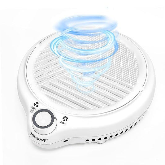 JODSONE 80W Nail Dust Collector Compact Vacuum Fan Efficient Dusting Round Nail Duster Must-Have for Manicures, Manicure Pedicure Tool for Acrylic Nail Polishing