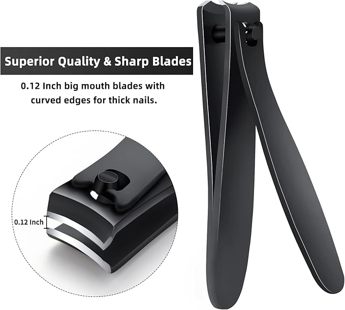 2PCS Professional Nail Clippers Set, Ultra Sharp Sturdy Fingernail and Toenail Clipper, Large & Small Nail Cutter for Thick Nails with leather case, Best Travel and Gift Nail Clipper for Men and Women