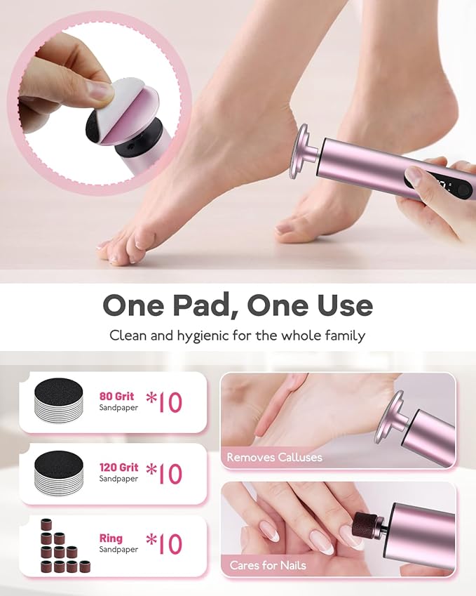 Electric Foot Callus Remover - 9-Speed Adjustable, Callus Remover for Feet with LED Display, Rechargeable & Wireless Pedicure Tools for Dead Skin