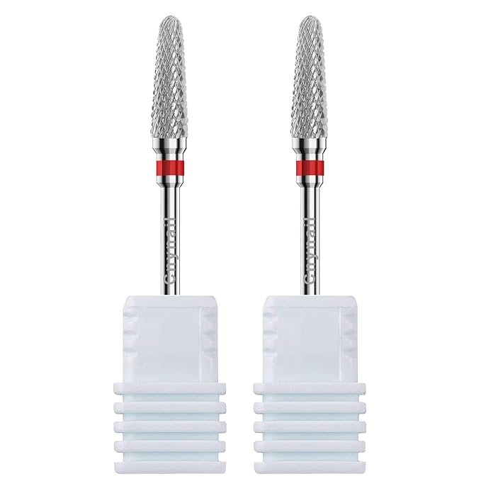 3/32" 2PCS Clean Cone Bits Fine Grit Carbide Cuticle Cleaner Bit for Electric Nail Drills – Professional Manicure Tool for Nail Salons and Home Use (F Grit. Silver)