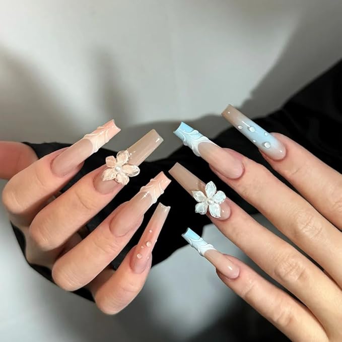 150-Piece Crystal Flower Nail Charms Set, Mixed Color 3D Rhinestones, Spring Floral Design, Manicure Decoration