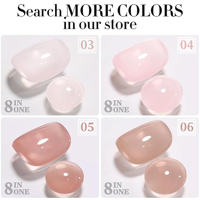 Double Rhythm 0.52Oz Nail Strengthener Rubber Gel Polish Builder in a Bottle for Nail Thickening Extension Hard Structure Glue (Extension Light Nude)
