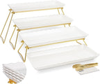 KAQAHIDO Extra Large 4 Tier Serving Tray Set, Tiered Trays Stand by Haveaniceday
