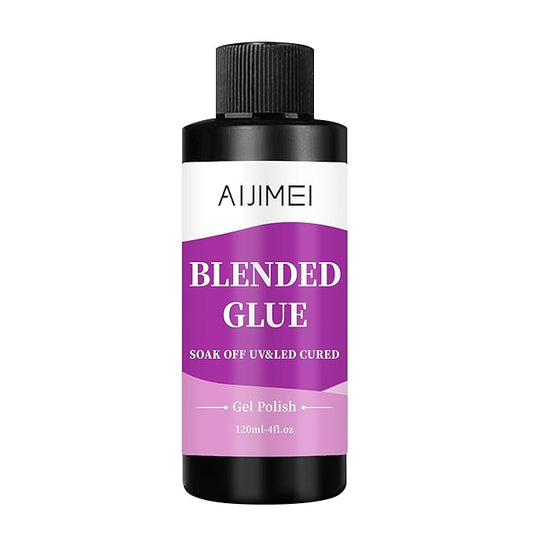 AIJIMEI 4fl.oz Clear Nail Blending Glue, Nail Polish Thinner Glue for Blending, diluting, Mixing Glitter Powder Mixer Gel Polish Dilution Color Sequins MixingGlue 120ml for Nail Designer