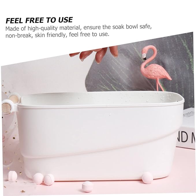 Full Hand Soak Bowl Manicure Spa Bowl Nail Soak Container Non-breakable Plastic Wooden Hand Rest