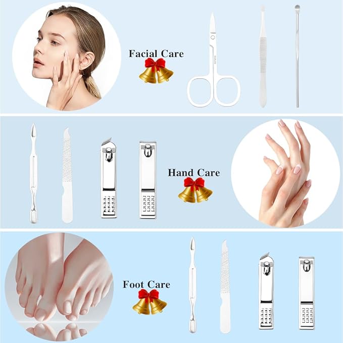 Stocking Stuffers for Women,Nail Clippers Set,Nail Kit 7 in 1 Manicure Set Pedicure Tools for Feet,Fingernail Toenail Clippers Women Grooming Kit Christmas Gifts with Gift Box