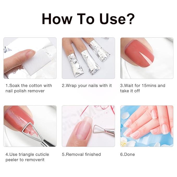 1000Pcs Nail Polish Remover Gel Nail Foil Wraps Aluminium Soak Off Foils Cotton Pads Gel Nail Polish Wraps Removal Tool Kit Finger Nail Polish Remover with Lint Free Lager Cotton Pad (1000PCS)