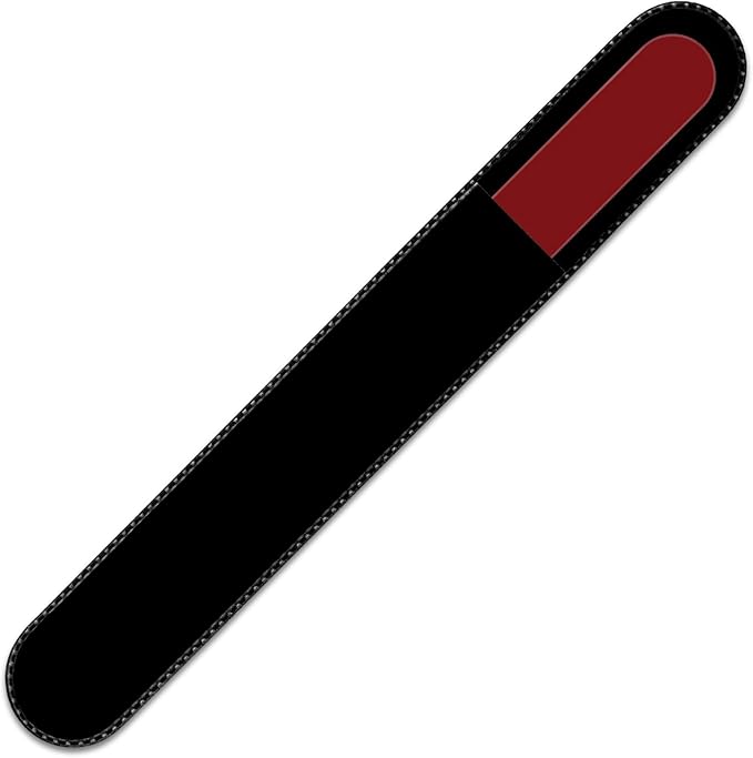 Color Crystal Nail File in Black Pouch - Large/Professional Size - Czech Tempered Glass - Handmade in Czech Republic