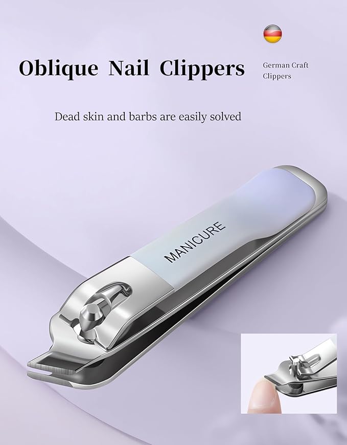 4 Pcs Manicure Set Stainless Steel Nail Clippers, Beauty Tool Portable Set Professional Grooming Kits, Travel Nail Kit for Men and Women (Color G)