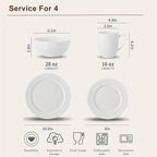16 Piece Bone China Dinnerware Sets - Image 4