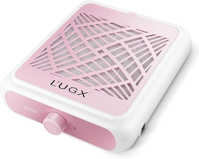 L'UGX Professional Nail Dust Collector with 2 Reusable Filter, 650 PA Dust Collector for Nails Fan Extractor Powerful Suction Vacuum Dust Collector Nail Tech, Perfect for Home Salon Use