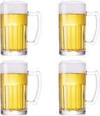 4 Pack Heavy Beer Mugs, Large Beer Glasses by TUSAPAM