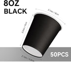 50 Pack 8 oz Disposable Paper Cups, 8 oz Coffee Cups, Water Cups - Image 2