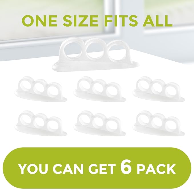 Bukihome Hammertoe Corrector Gel Toe Straighteners - 12 pcs Support Crest for Women & Men - Realign Bent, Crooked, Curled, Claw, Hammer Toes - Clear,Three Loop