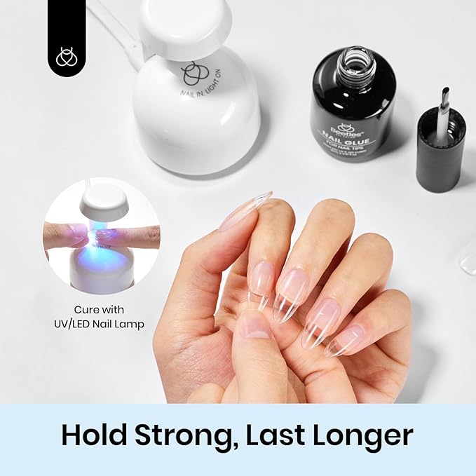 beetles Gel Polish 9 in 1 Nail Glue with New Formula, 0.5 Fl Oz Super Strong Brush in Nail Gel Glue for False Nails Tips, Rhinestone, Base Gel, Blooming Nail Gel, U V Light Required