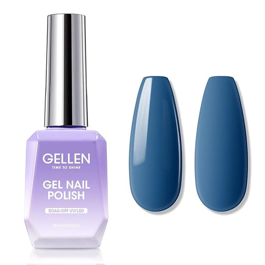 Gellen Gel Nail Polish, 18ml Haze Blue Dark UV LED Soak Off Polish for Nail Art DIY Manicure - Home Salon Gifts for Women Girls