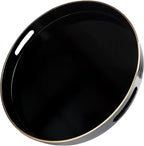 Black Round Decorative Tray by Omuriko