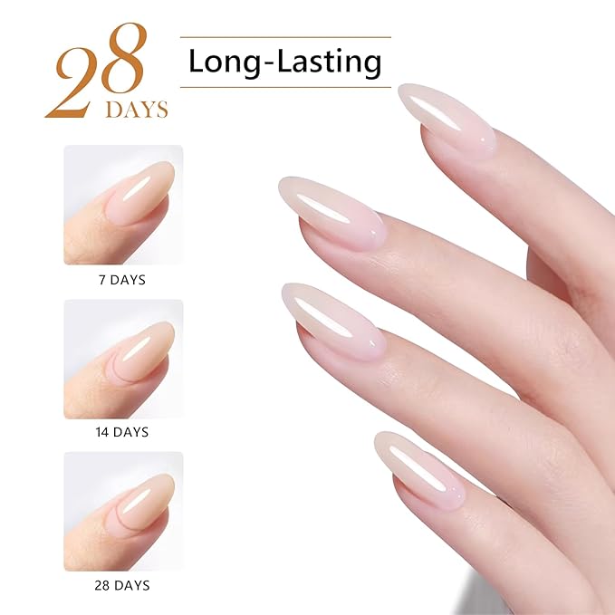 3Pcs 15ml Builder Nail Gel with Base and No Wipe Top Coat Set 10-in-1 Clear Builder Gel With Top and Base Coat Shine Finish and Long Lasting for Christmas Gift Nail Extension Strengthener