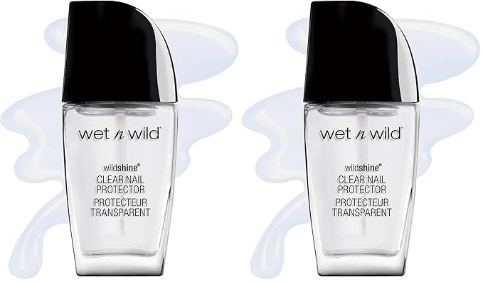 wet n wild Nail Polish Wild Shine, Clear Nail Protector, Nail Color (Pack of 2)