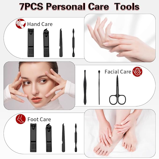 Manicure Set, Stocking Stuffers for Men, Nail Clipper Set, Manicure Kit, Travel Nail Grooming Kit, Stainless Steel Facial Manicure Pedicure Nail Care Tools, Christmas Gifts for Men Dad Teens Boyfriend
