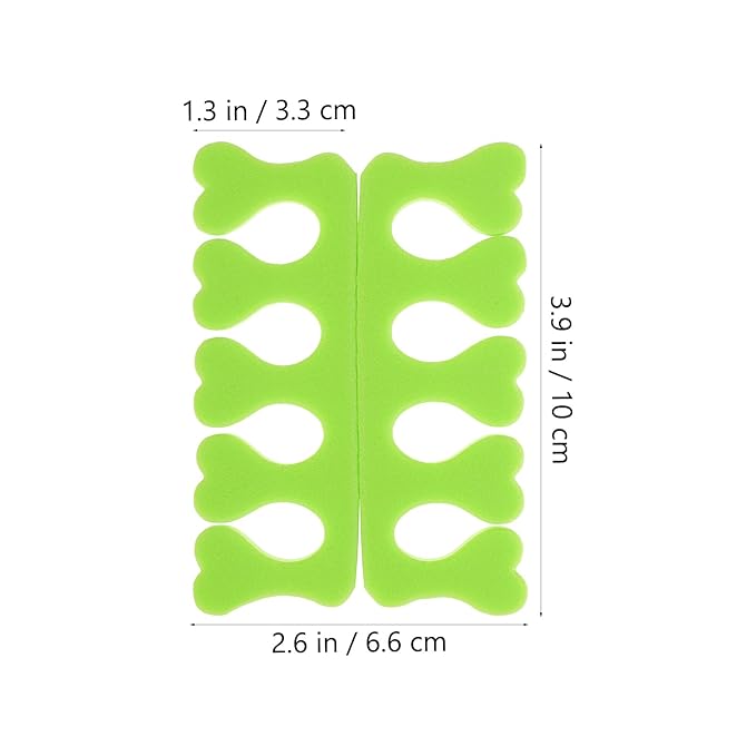 100 Pairs Toe Separators for Pedicure, Pedicure Toe Separators, Pedicure Tools for Feet, Toe Separators for Women, Nail Art Manicure Polish Pedicure DIY Tools, Green