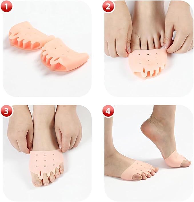 Silicone Toe Separator, Women's Toe Spacer, 2025 New Silicone Toe Spacer, Toe Separator for Overlapping Toes Foot Corrector, Toe Separator for Women and Men(White)