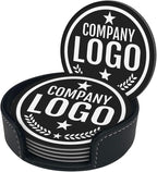 Custom Leather Coasters with Logo - Image 2