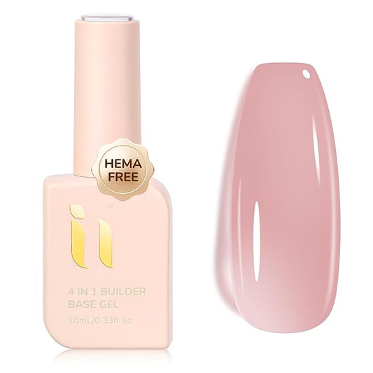 Hema Free Builder Gel, Fall Nude Pink Gel Polish Strengthener Thin Damaged Nails for Women Home Salon, LED UV Curing Needed 10ML