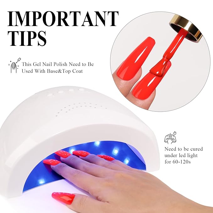 Imtiti Red Gel Nail Polish, 15ML Cherry Dark Red Gel Polish Christmas Red Soak Off LED UV Autumn Winter DIY Art Starter Manicure Salon