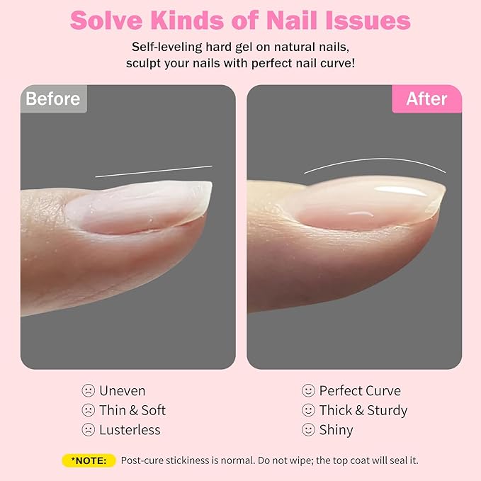 Builder Gel for Nails, 15ml 7 in 1 Builder Gel Nail Polish, LED Lamp Cured for Clear Rubber Base & Strengthener Extensions, Thickening, Repair, Salon-Quality DIY Manicure (White)
