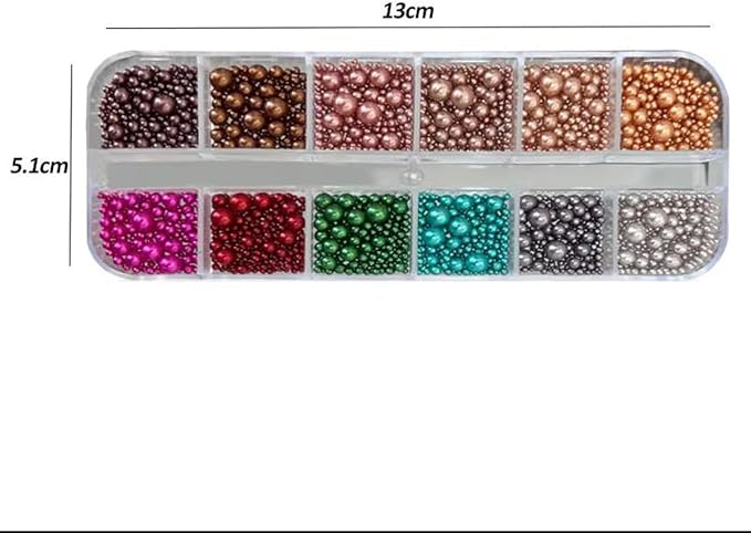 0.8mm Caviar Beads for Nails 6 Sizes Mini Small Stainless Steel Beads Nails Art Decorations Gun Grey DIY Tool Studs Accessories Gold Charms for Nails (Green)