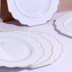 White Hard Plastic Dinner Plates, 50 Pack 11" Disposable Round Baroque Plates - Image 7