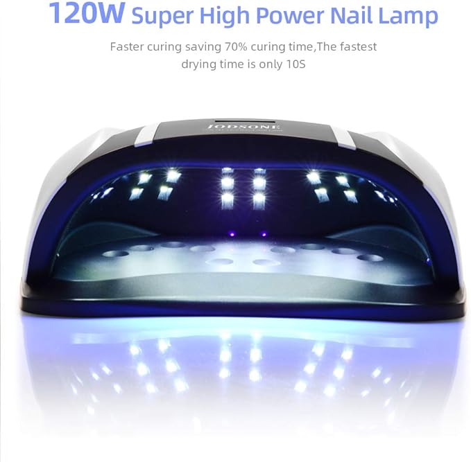 JODSONE 120W U V LED Nail Lamp for Two Hand, Led Light for Gel with 54 Pcs Light Bead, Quick Curing Gel Polish, Nail Dryer Suitable Salon and Home Use, Black